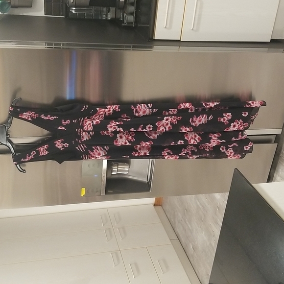 💕ALLSAINTS💕 Marcella Jasmine Dress ~ Jasmine Black Absract Moody Floral 6 NWT - Picture 7 of 15